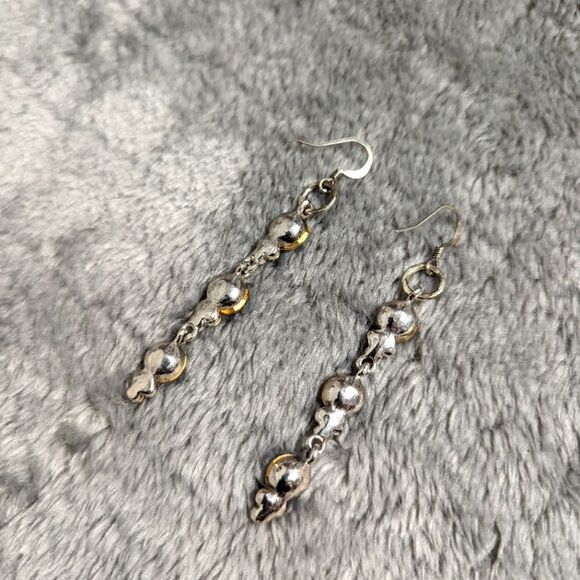 Vintage Sparkly Clear Large Rhinestone Drop Pierced Earrings - Picture 8 of 8